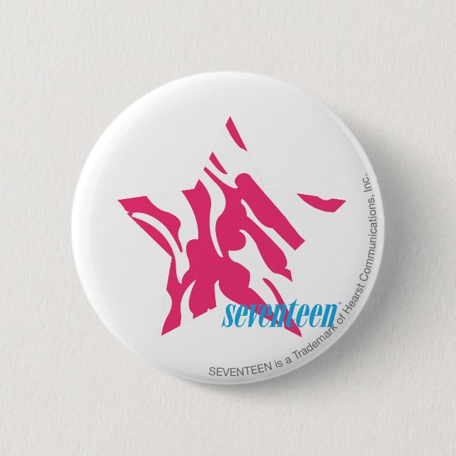 Badge Rond 5 Cm Magenta 4 de zèbre (Devant)