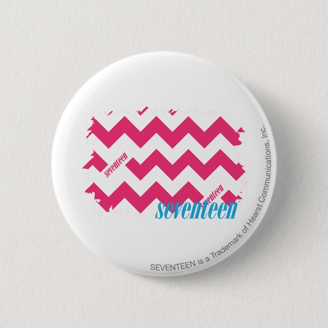 Badge Rond 5 Cm Magenta 4 de zigzag (Devant)