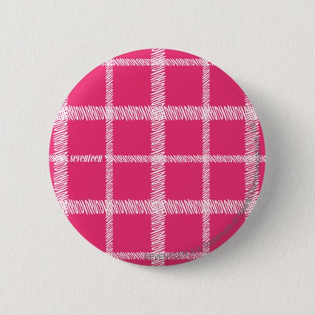 Badge Rond 5 Cm Magenta de plaid (Devant)