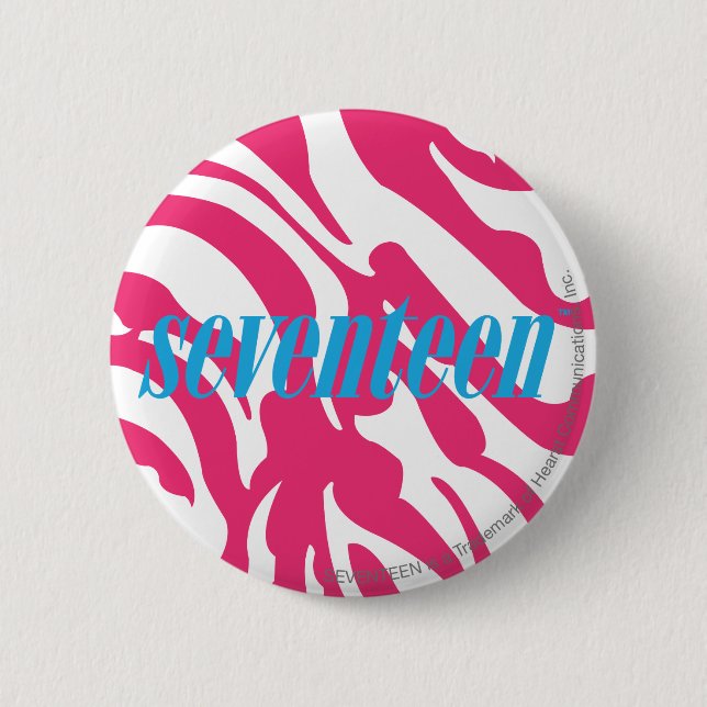 Badge Rond 5 Cm Magenta de zèbre (Devant)