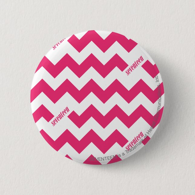 Badge Rond 5 Cm Magenta de zigzag (Devant)