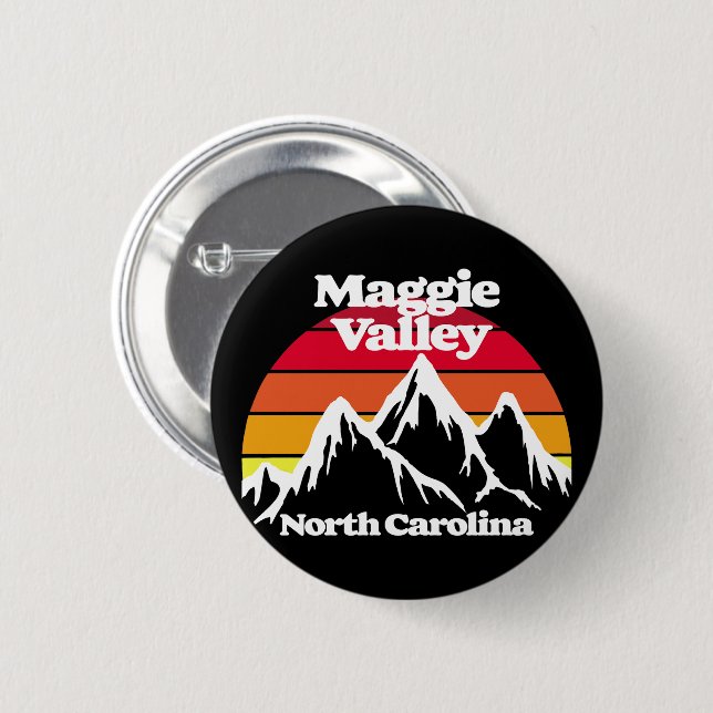 Badge Rond 5 Cm Maggie Valley Caroline du Nord (Devant & derrière)