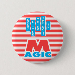 Badge Rond 5 Cm Magic Woman, Jouant Avec Collection Stripes,