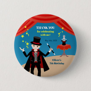 Badge Rond 5 Cm Magicien Boy Show Fête d'anniversaire
