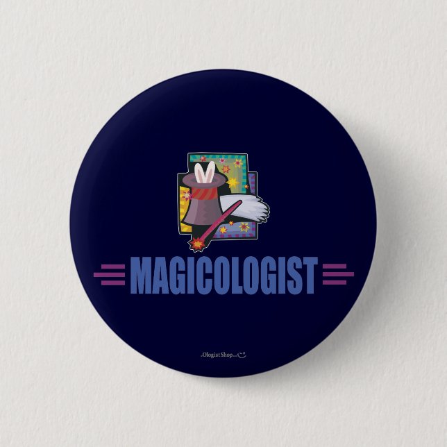 Badge Rond 5 Cm Magicien humoristique (Devant)