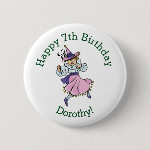 Badge Rond 5 Cm Magicien vintage d'Oz, adorable fille dansante Mun