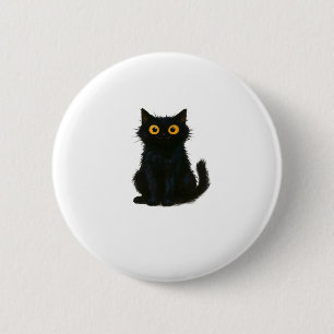 Badge Rond 5 Cm Magie de chat noir � Art de chat Halloween mignon