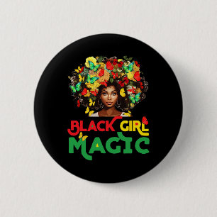 Badge Rond 5 Cm Magie de fille noire Mois de l'histoire noire Papi
