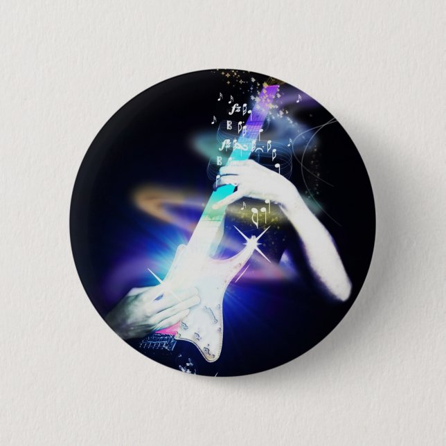 Badge Rond 5 Cm Magie de guitare (Devant)