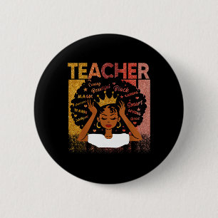 Badge Rond 5 Cm Magie de l'enseignant noir Mois de l'histoire des