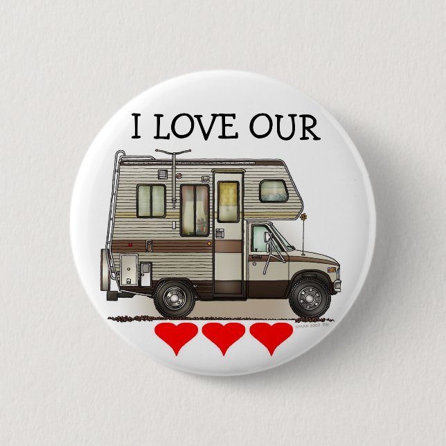 Badge Rond 5 Cm Magnet du campeur rv de ClassC (Devant)