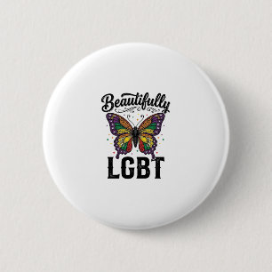 Badge Rond 5 Cm Magnifique Chemise LGBT Papillon Vintage Fierté_1