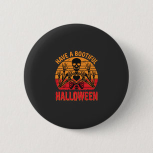 Badge Rond 5 Cm Magnifique cœur de squelette d'Halloween Rétro Cou