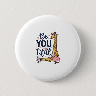 Badge Rond 5 Cm Magnifique Girafe à Roulettes Vintage T-Shirt De
