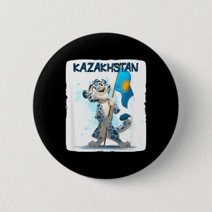 Badge Rond 5 Cm Magnifique Grand Félin avec Costume de Drapeau du 