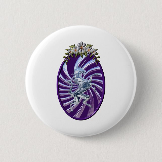 Badge Rond 5 Cm Magnifique licorne mythique (Devant)