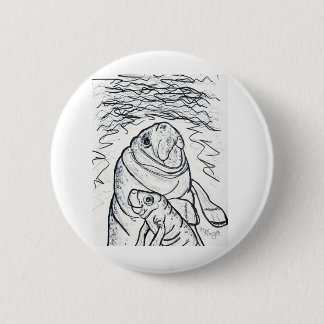 Badge Rond 5 Cm Magnifique Manatee