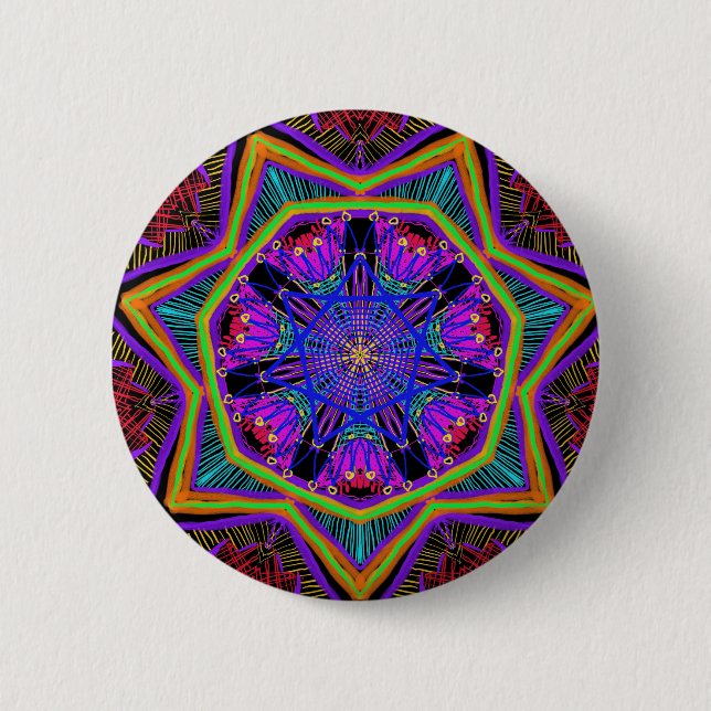 Badge Rond 5 Cm Magnifique motif Mandala (Devant)