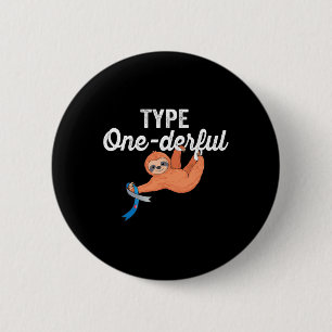 Badge Rond 5 Cm Magnifique Paresseux Mignon Type 1 Diabète Awa