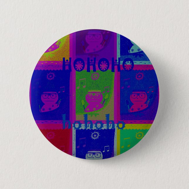 Badge Rond 5 Cm Magnifique Père Noël HoHoho unique (Devant)