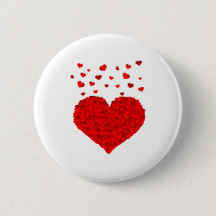 Badge Rond 5 Cm Magnifique T Shirt de la Saint-Valentin au cœur ro