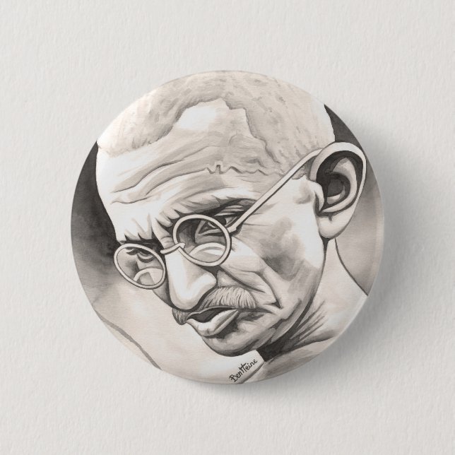Badge Rond 5 Cm Mahatma Gandhi (Devant)