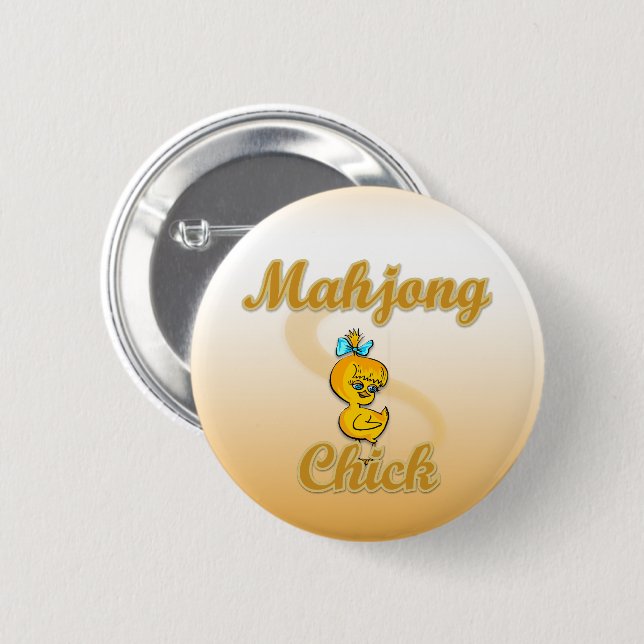 Badge Rond 5 Cm Mahjong Chick (Devant & derrière)