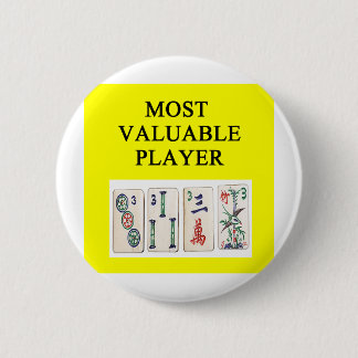 Badge Rond 5 Cm MAHJONG la plupart de joueur précieux