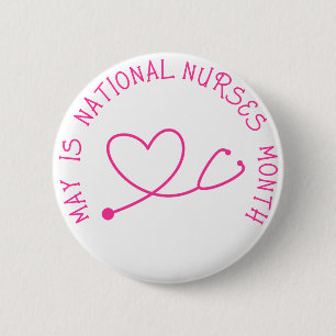 Badge Rond 5 Cm Mai est le bouton du mois national des infirmières