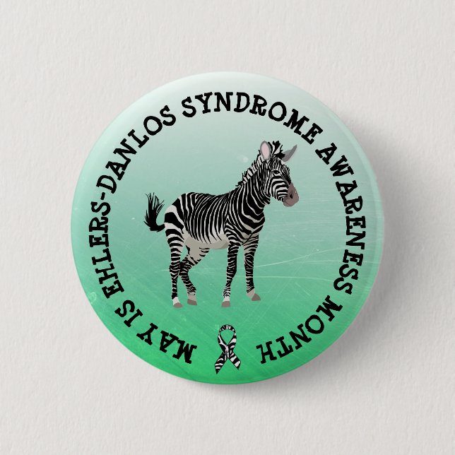 Badge Rond 5 Cm Mai est le syndrome Ehlers-Danlos Button du mois (Devant)