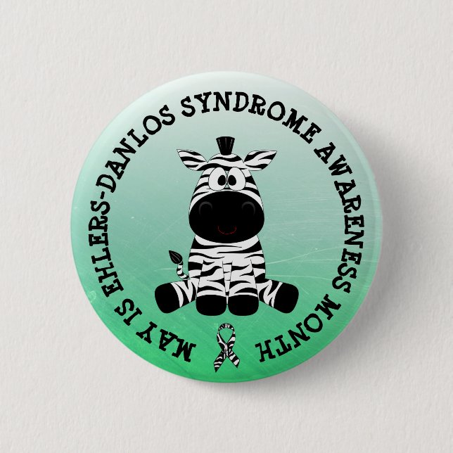 Badge Rond 5 Cm Mai est le syndrome Ehlers-Danlos Button du mois (Devant)
