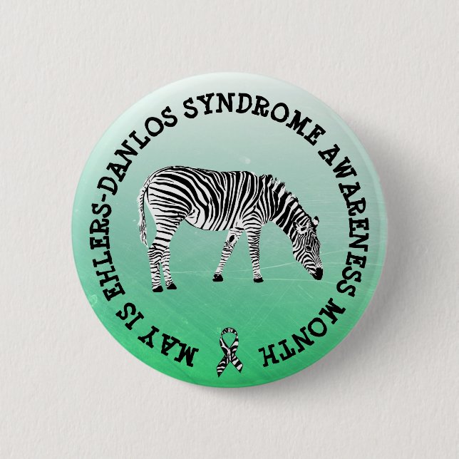 Badge Rond 5 Cm Mai est le syndrome Ehlers-Danlos Button du mois (Devant)