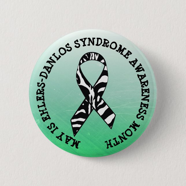 Badge Rond 5 Cm Mai est le syndrome Ehlers-Danlos Button du mois (Devant)