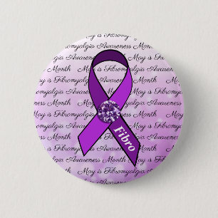 Badge Rond 5 Cm Mai est mois de conscience de fibromyalgie