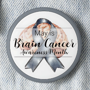 Badge Rond 5 Cm Mai Mois de sensibilisation au cancer du cerveau