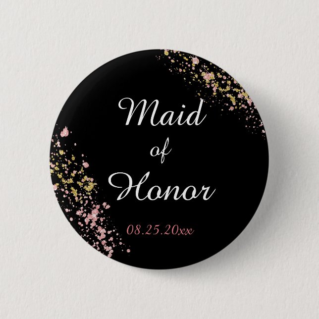 Badge Rond 5 Cm Maid of Honor (Devant)