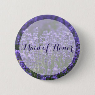 Badge Rond 5 Cm Maid Of Honor Purple Lavender Boutons De Mariage