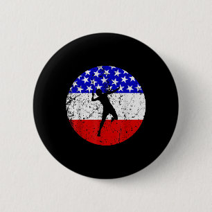 Badge Rond 5 Cm Maillot de badminton Drapeau Américain - Joueur de