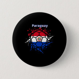 Badge Rond 5 Cm Maillot de fan de foot Paraguay Drapeau paraguayen