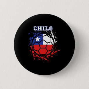 Badge Rond 5 Cm Maillot de fan de football drapeau chilien Chili