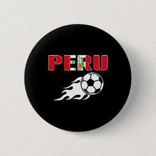 Badge Rond 5 Cm Maillot de fans de football fiers du Pérou Drapeau
