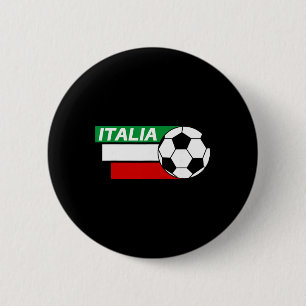 Badge Rond 5 Cm Maillot de foot de l'Italie. Couleurs du drapeau i