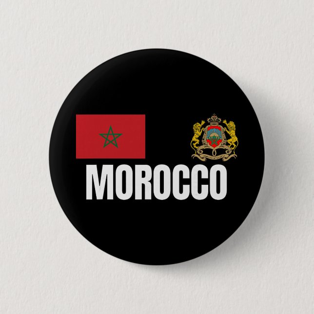 Badge Rond 5 Cm Maillot de foot Maroc style  (Devant)