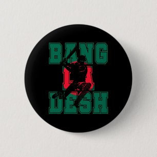 Badge Rond 5 Cm Maillot de joueur de cricket du drapeau du Banglad
