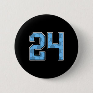 Badge Rond 5 Cm Maillot de joueur de football bleu motif numéro 24