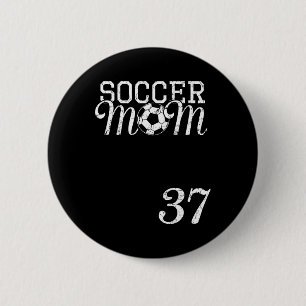 Badge Rond 5 Cm Maillot de maman de foot Numéro 37 Joueur préféré 