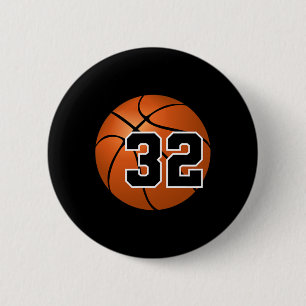Badge Rond 5 Cm Maillot de Sketll Jersey Lucky Numéro Favori #32