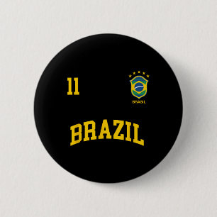 Badge Rond 5 Cm Maillot de sport de l'équipe brésilienne de footba