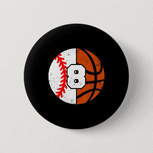 Badge Rond 5 Cm Maillot Numéro 8 Sketll Drôle 8ème Anniversaire 