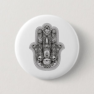 Badge Rond 5 Cm Main de Fatima de style œil Mandala